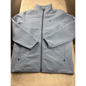 Outdoor Research Men XL Vigor Plus Front-Zip Blue Fleece Lined Jacket EXCELLENT!